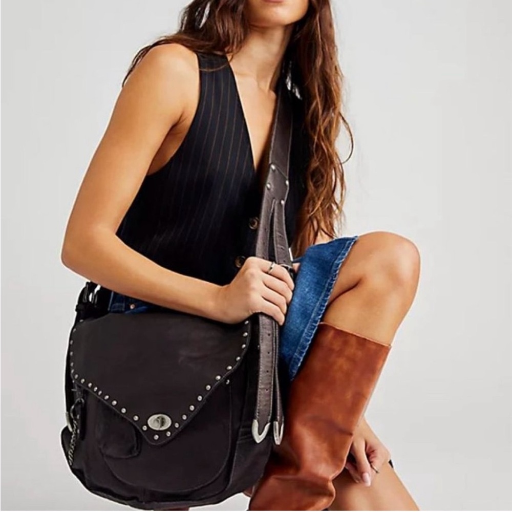 Free People Demi Distressed Messenger Bag